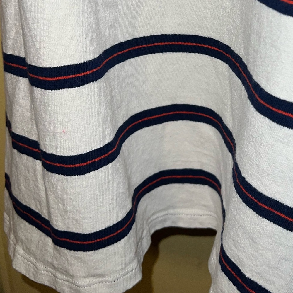 Madewell White Tomboy Pocket T-Shirt Cotton Mini Dress Blue Red Striped Size XS - Picture 7 of 13